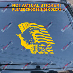Bald Eagle USA American Flag Decal Sticker Car Vinyl die cut pick size color c