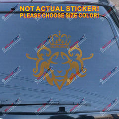 Lion of Judah Head Decal Sticker Rasta Rastafari Flag Car Vinyl Jamaica
