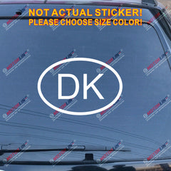 DK Denmark Oval Country Code Decal Sticker Car Vinyl pick size color Danish