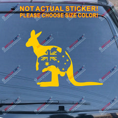 Australia Flag Kangaroo Aussie Decal Sticker Car Vinyl pick size color no bkgrd