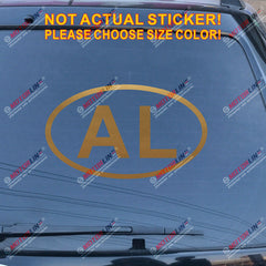 Albania AL Oval country code Decal Sticker Albanian Car Vinyl pick size color