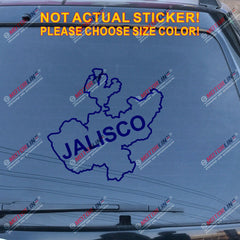 Jalisco State of Mexico Mexican Map Outline Decal Sticker Car Vinyl no bkgrd