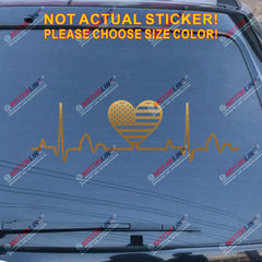 I Love America Heart Beat EKG American USA Flag Decal Sticker Car Vinyl no bkgrd
