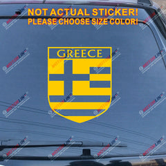 Greece Flag Shield Decal Sticker Car Vinyl Greek pick size color no bkgrd b