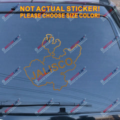 Jalisco State of Mexico Mexican Map Outline Decal Sticker Car Vinyl no bkgrd