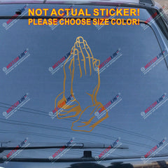 Praying Hands Decal Sticker Car Vinyl God Jesus Christian pick size color b