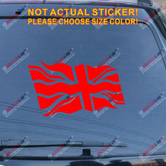 UK Waving Flag Union Jack British Decal Sticker Car Vinyl single color no bkgrd