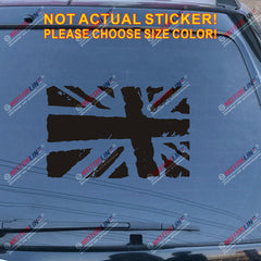 UK Flag Union Jack Decal Sticker Car Vinyl no bkgrd distressed pick size color