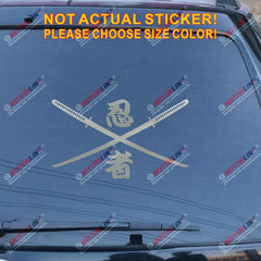 Ninja Japanese Kanji Samurai Sword Katana Decal Sticker Car Vinyl