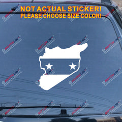 Syria Map Flag Decal Sticker Syrian Arab Republic Car Vinyl no bkgrd pick size