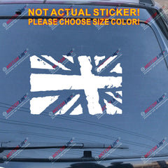 UK Flag Union Jack Decal Sticker Car Vinyl no bkgrd distressed pick size color