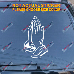Praying Hands Decal Sticker Car Vinyl God Jesus Christian pick size color b