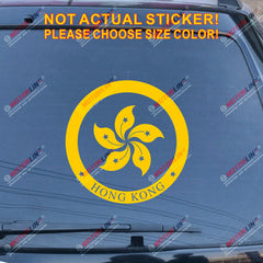 Hong Kong HK round Flag Regional Emblem Decal Sticker Car Vinyl pick size color