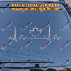 I Love Canada Maple Leaf Heart Beat EKG Decal Sticker Car Vinyl pick size color