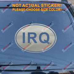 IRQ oval country code Iraq Veteran Vet Decal Sticker Car Viny pick size color