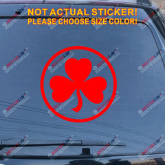 Shamrock Clover Decal Sticker Ireland Irish Car Vinyl pick size color roundel