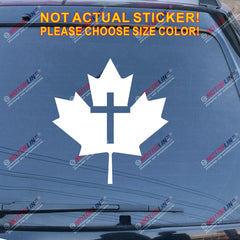 Canada Maple Leaf Jesus Cross Decal Sticker Car Vinyl pick size color no bkgrd