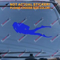 Scuba Diver Diving Decal Sticker Car Vinyl pick size color die cut no bkgrd d