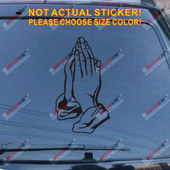 Praying Hands Decal Sticker Car Vinyl God Jesus Christian pick size color b