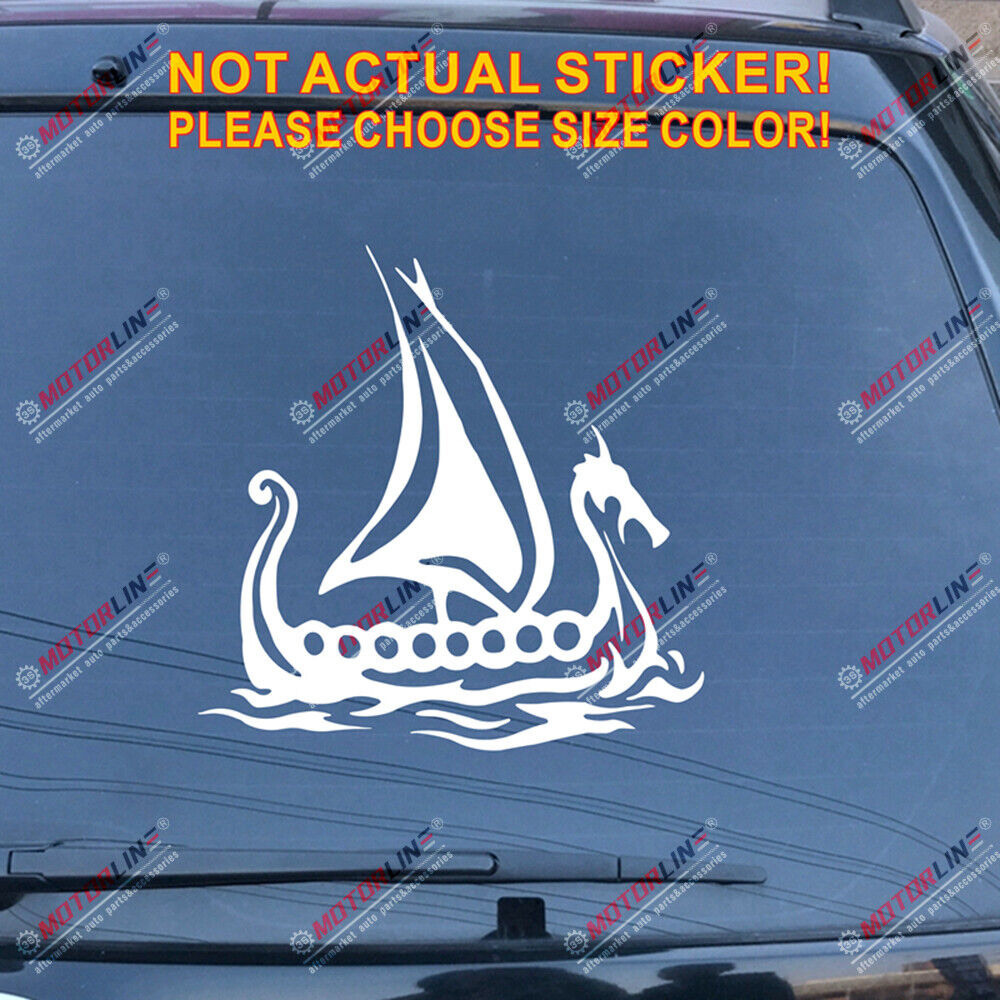 Dragon Head Viking Ship Decal Sticker Car Vinyl Norse Odin Nord pick size a