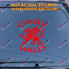 Wales Cymru Dragon Decal Sticker Welsh Y Ddraig Goch Car Vinyl pick size color a