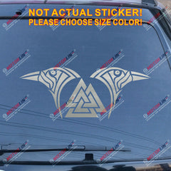 Huginn And Muninn Twin Ravens Valknut Decal Sticker Car Vinyl Norse Odin b