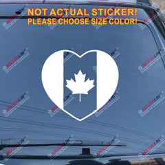I Love Canada Heart Flag Decal Sticker Maple Leaf Car Vinyl pick size color