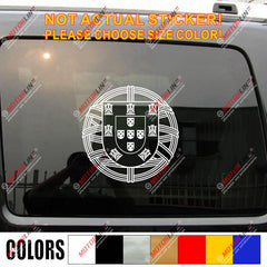 Portugal Portuguese Flag Seal Decal Sticker Car Vinyl round die cut no bkgrd