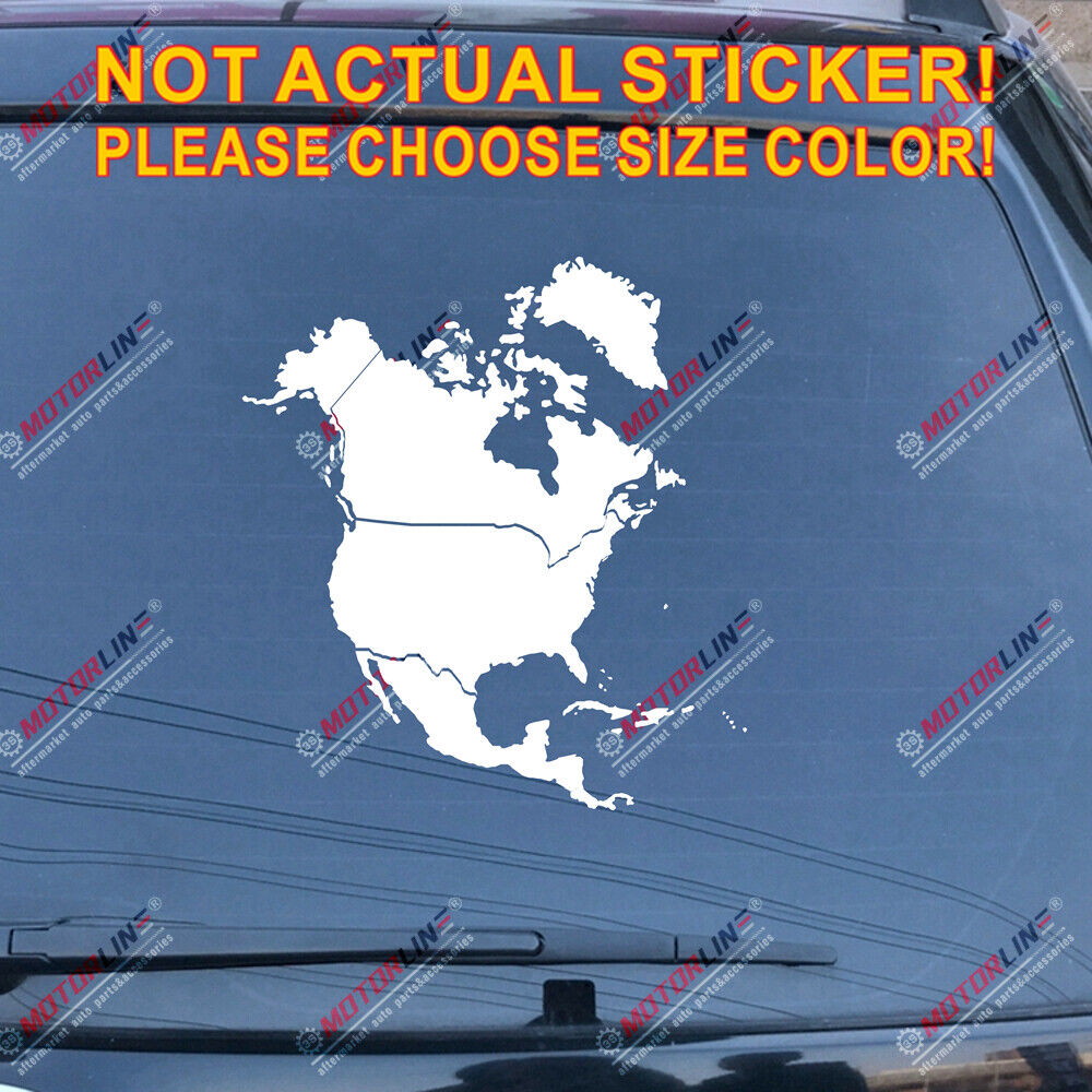 North America Map Outine Car Decal Sticker