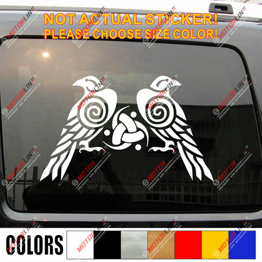Huginn And Muninn Twin Ravens Celtic Knot Decal Sticker Car Vinyl Norse Odin a