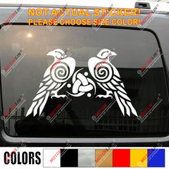 Huginn And Muninn Twin Ravens Celtic Knot Decal Sticker Car Vinyl Norse Odin a