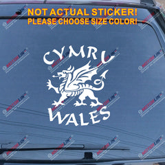 Wales Cymru Dragon Decal Sticker Welsh Y Ddraig Goch Car Vinyl pick size color a