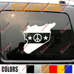 Syria Peace Sign Map Flag Decal Sticker Syrian Arab Republic Car Vinyl
