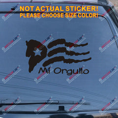 Puerto Rico Flag PR Mi Orgullo Decal Sticker Car Vinyl pick size color no bkgrd
