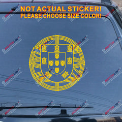 Portugal Portuguese Flag Seal Decal Sticker Car Vinyl round die cut no bkgrd