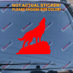 Howling Wolf Decal Sticker Car Vinyl pick size color no bkgrd die cut b
