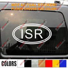 ISR Israel Country Code Oval Decal Sticker Car Vinyl pick size color no bkgrd