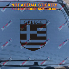 Greece Flag Shield Decal Sticker Car Vinyl Greek pick size color no bkgrd b
