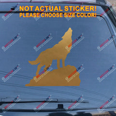 Howling Wolf Decal Sticker Car Vinyl pick size color no bkgrd die cut b
