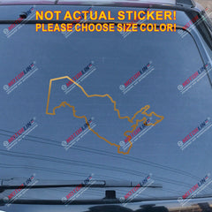 Uzbekistan Map outline Uzbek Decal Sticker Car Vinyl pick size color