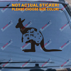 Australia Flag Kangaroo Aussie Decal Sticker Car Vinyl pick size color no bkgrd