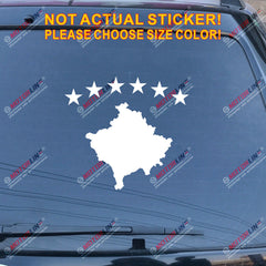 Kosovo Flag Map Stars Decal Sticker Car Vinyl pick size color no bkgrd die cut