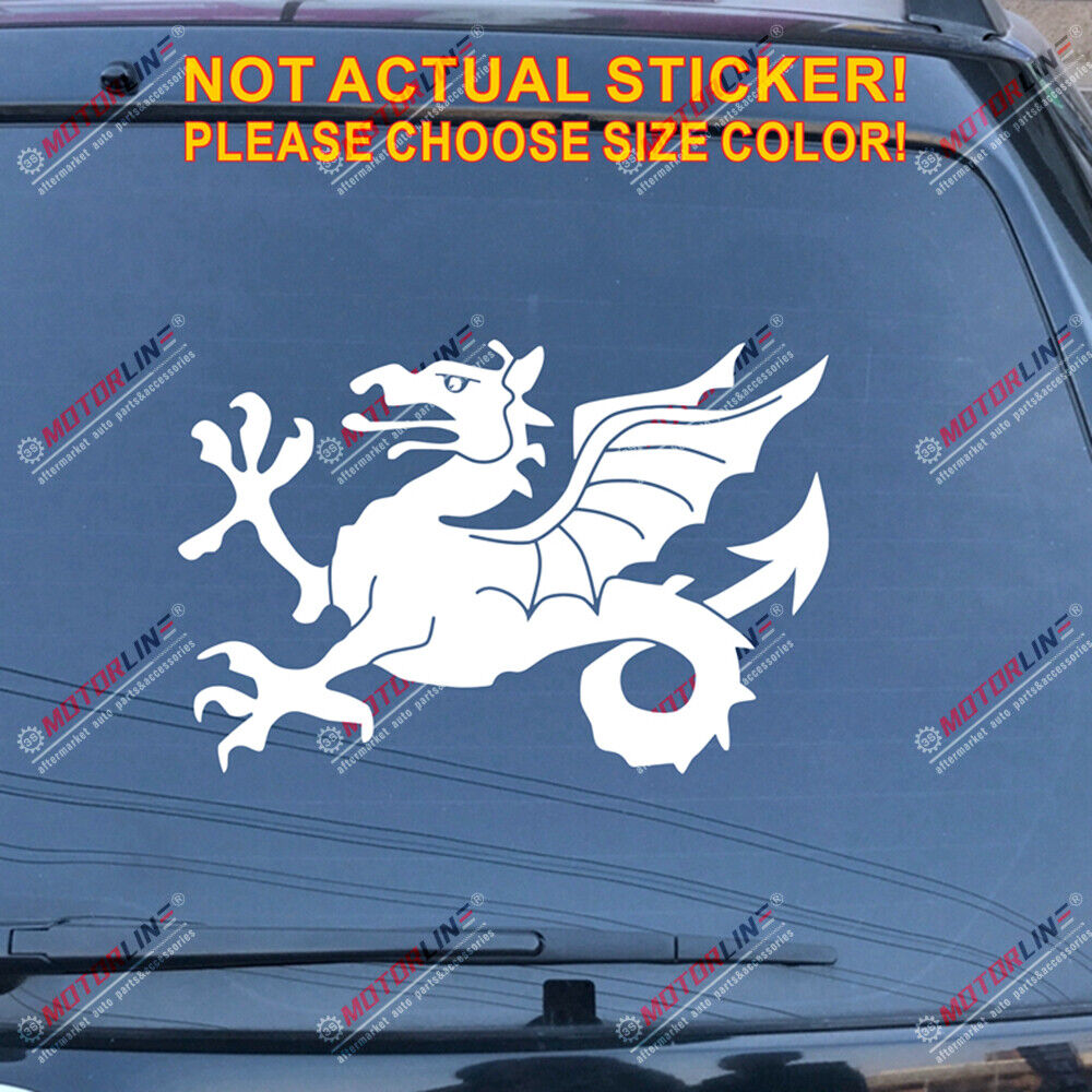 Anglo Saxon White Dragon Decal Sticker England English Car Vinyl pick size a