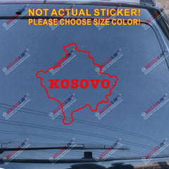 Kosovo Map lettering Decal Sticker Car Vinyl pick size color no bkgrd die cut