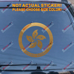 Hong Kong HK round Flag Regional Emblem Decal Sticker Car Vinyl pick size color