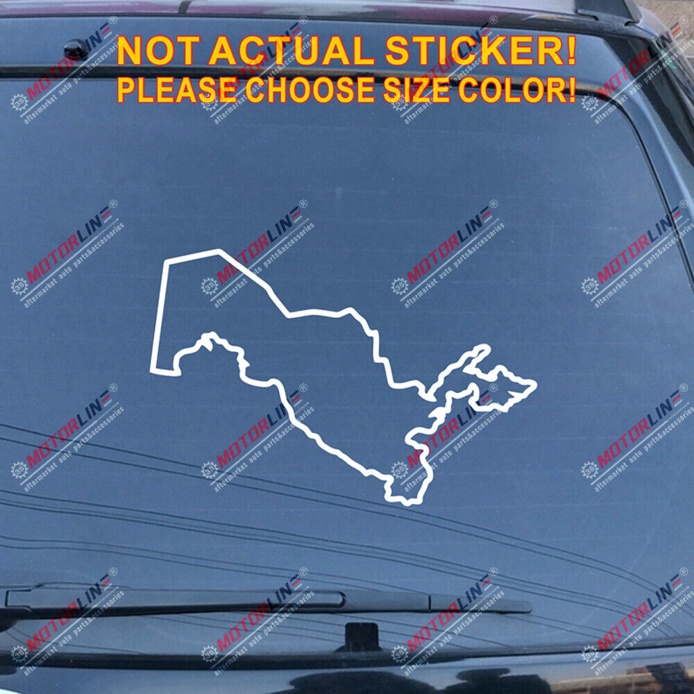 Uzbekistan Map outline Uzbek Decal Sticker Car Vinyl pick size color