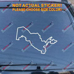 Uzbekistan Map outline Uzbek Decal Sticker Car Vinyl pick size color