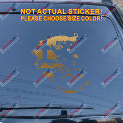 Flag Map of Greece Greek Decal Sticker Car Vinyl pick size color die cut