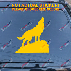Howling Wolf Decal Sticker Car Vinyl pick size color no bkgrd die cut b