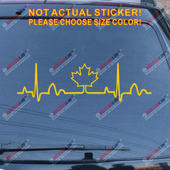 I Love Canada Maple Leaf Heart Beat EKG Decal Sticker Car Vinyl pick size color